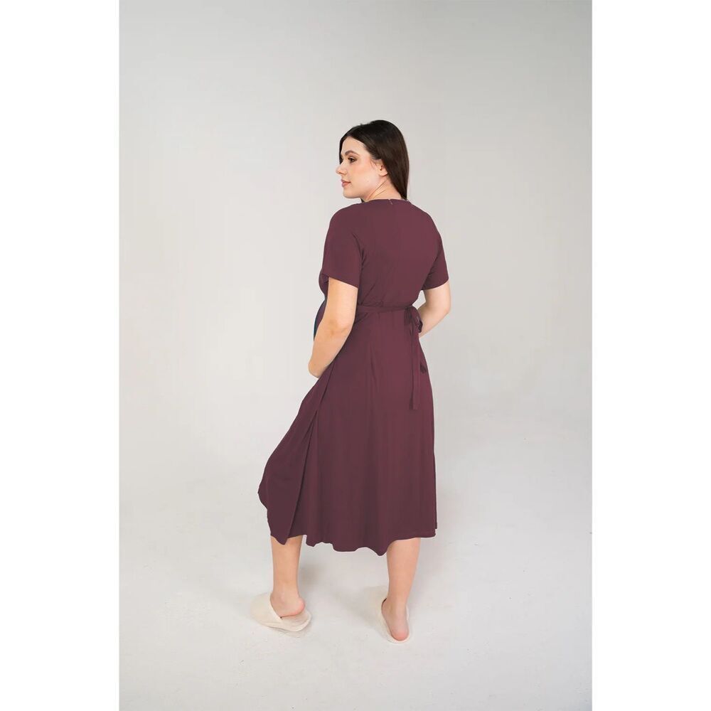 Lila CASSIDY LABOR & POSTPARTUM GOWN Crimson - Picture 2 of 14